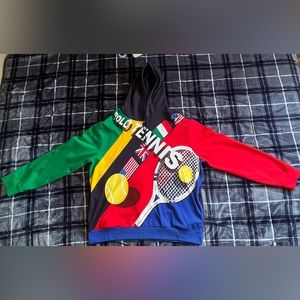 Polo RALPH LAUREN Mens XXL Hoodie TENNIS Graphic COLORBLOCK Pullover